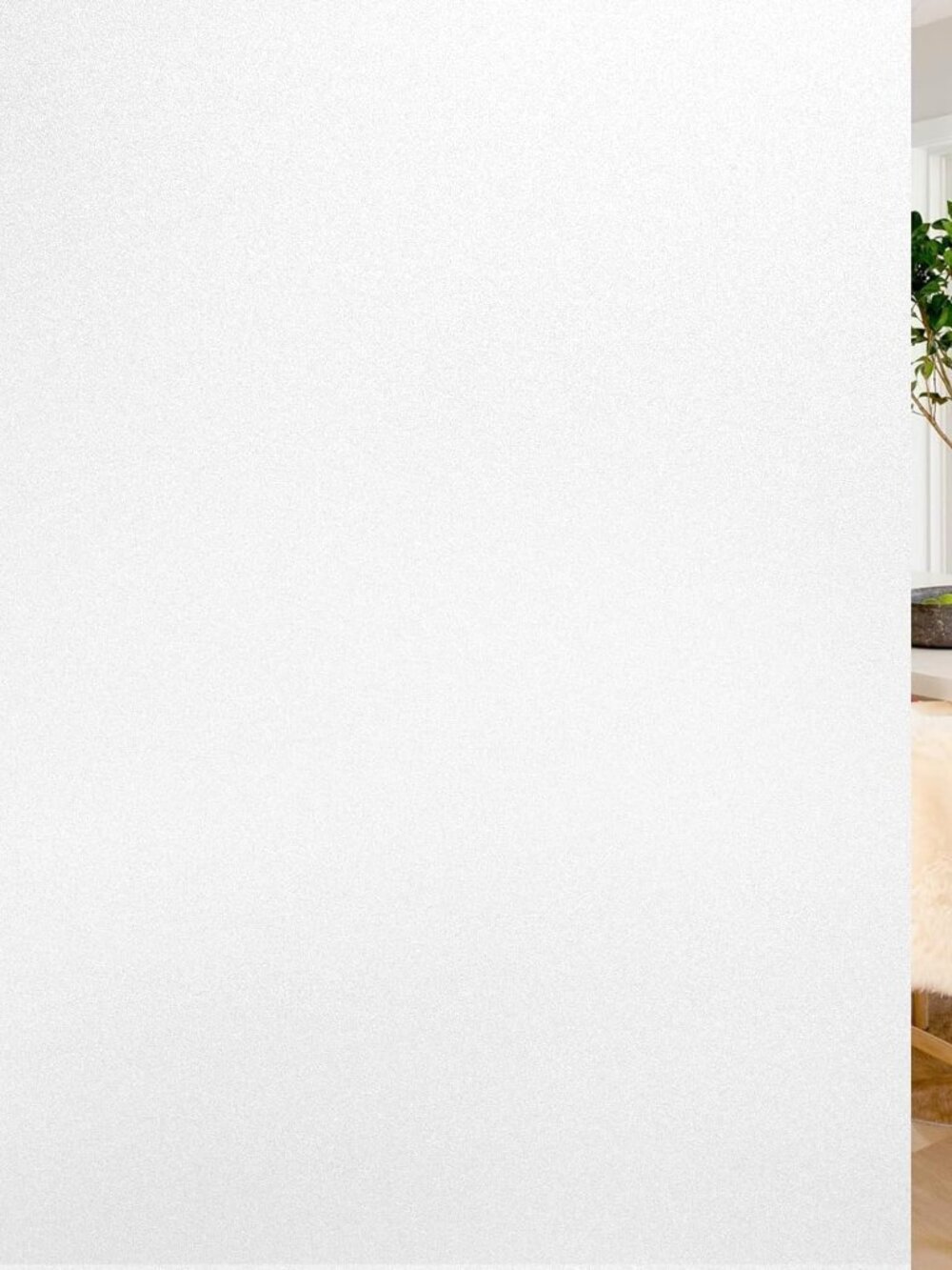 Frosted Glass Window Privacy Film, No Glue, White, 17.5" x 78.7"